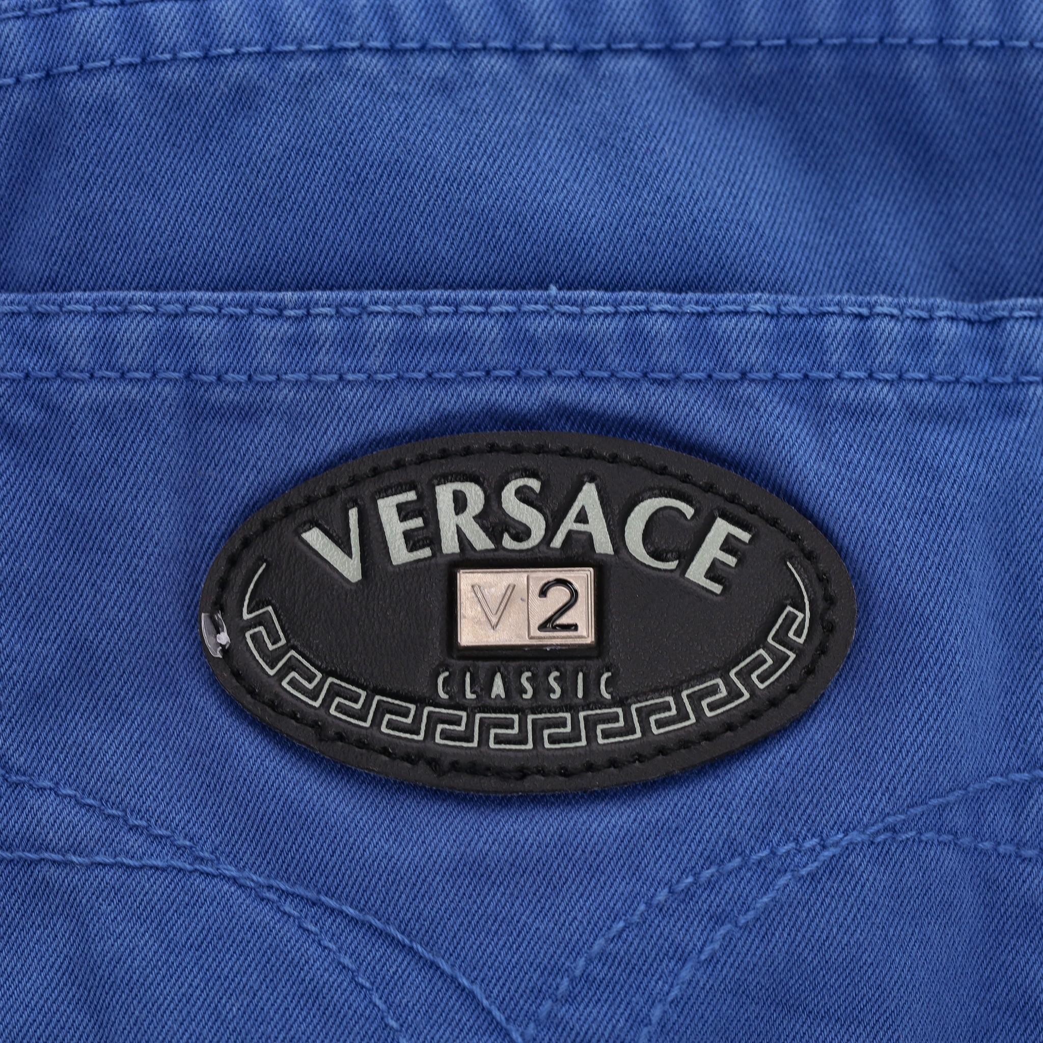 Versace Classic V2 Cotton Denim Trousers For Sale 1