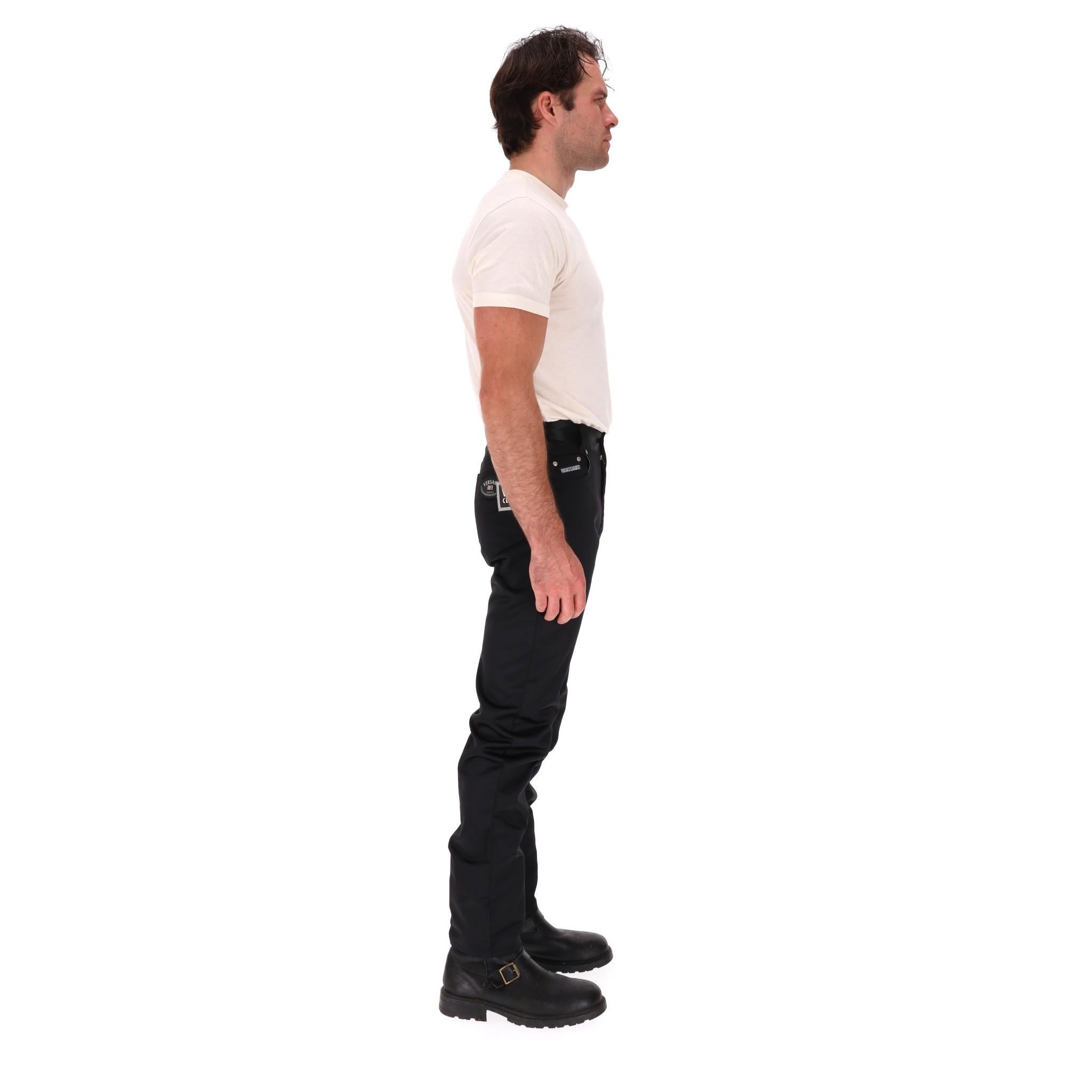 Black Versace Classic V2 Cotton Trousers For Sale