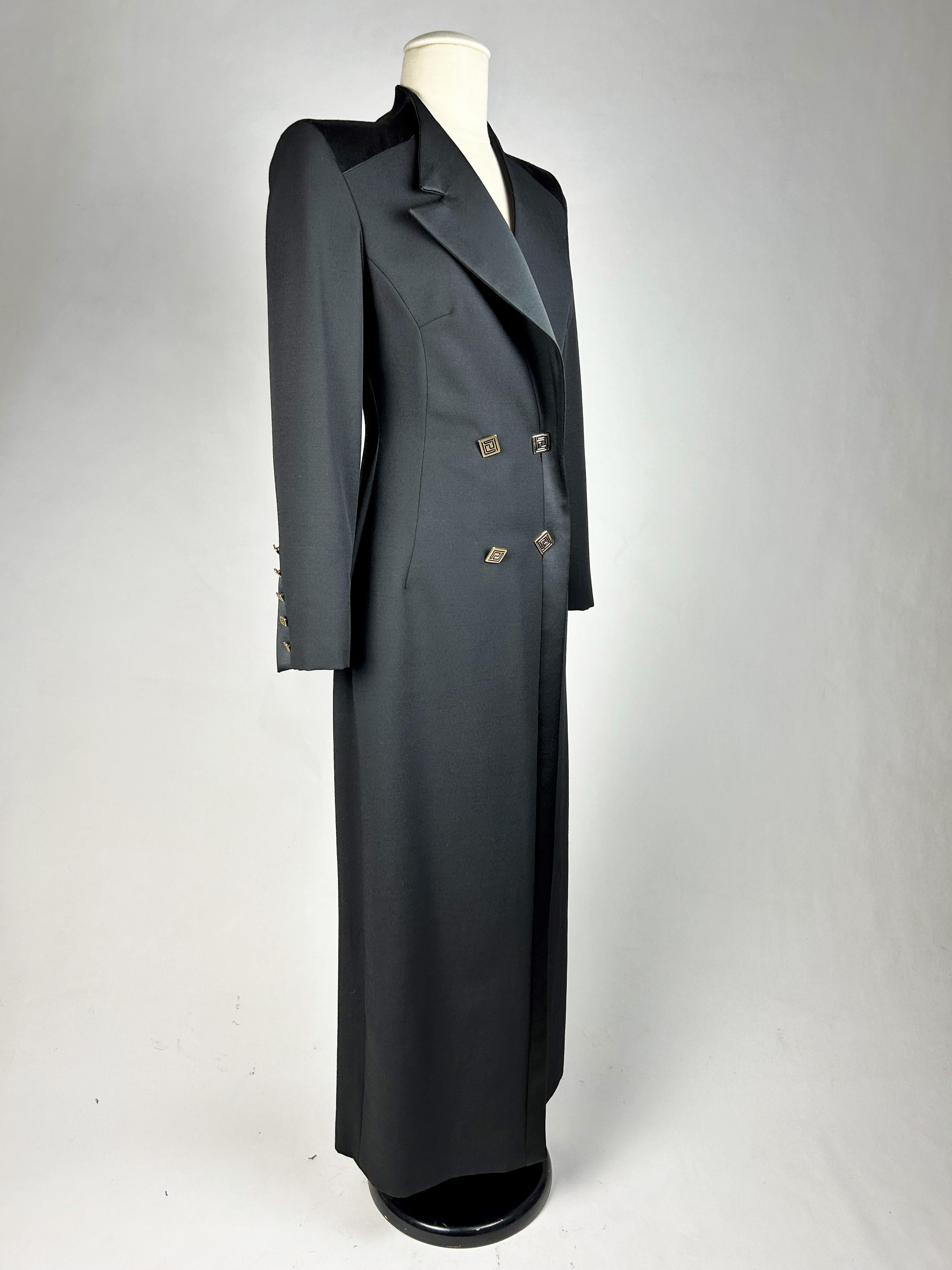 Women's Versace Classic V2 Evening Tuxedo Coat - Italy Circa 2000 For Sale