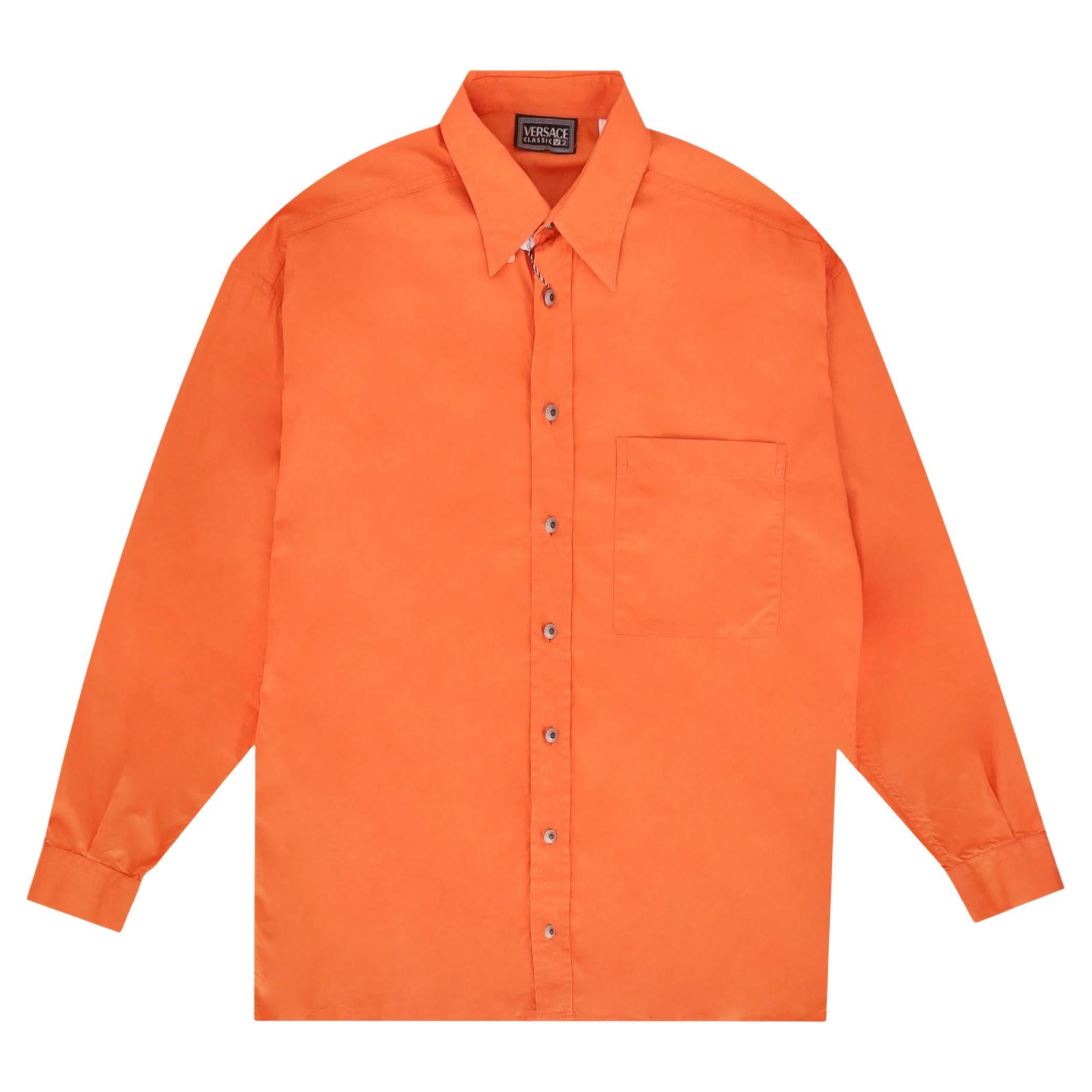Versace Classic V2 Logo Cotton Shirt For Sale