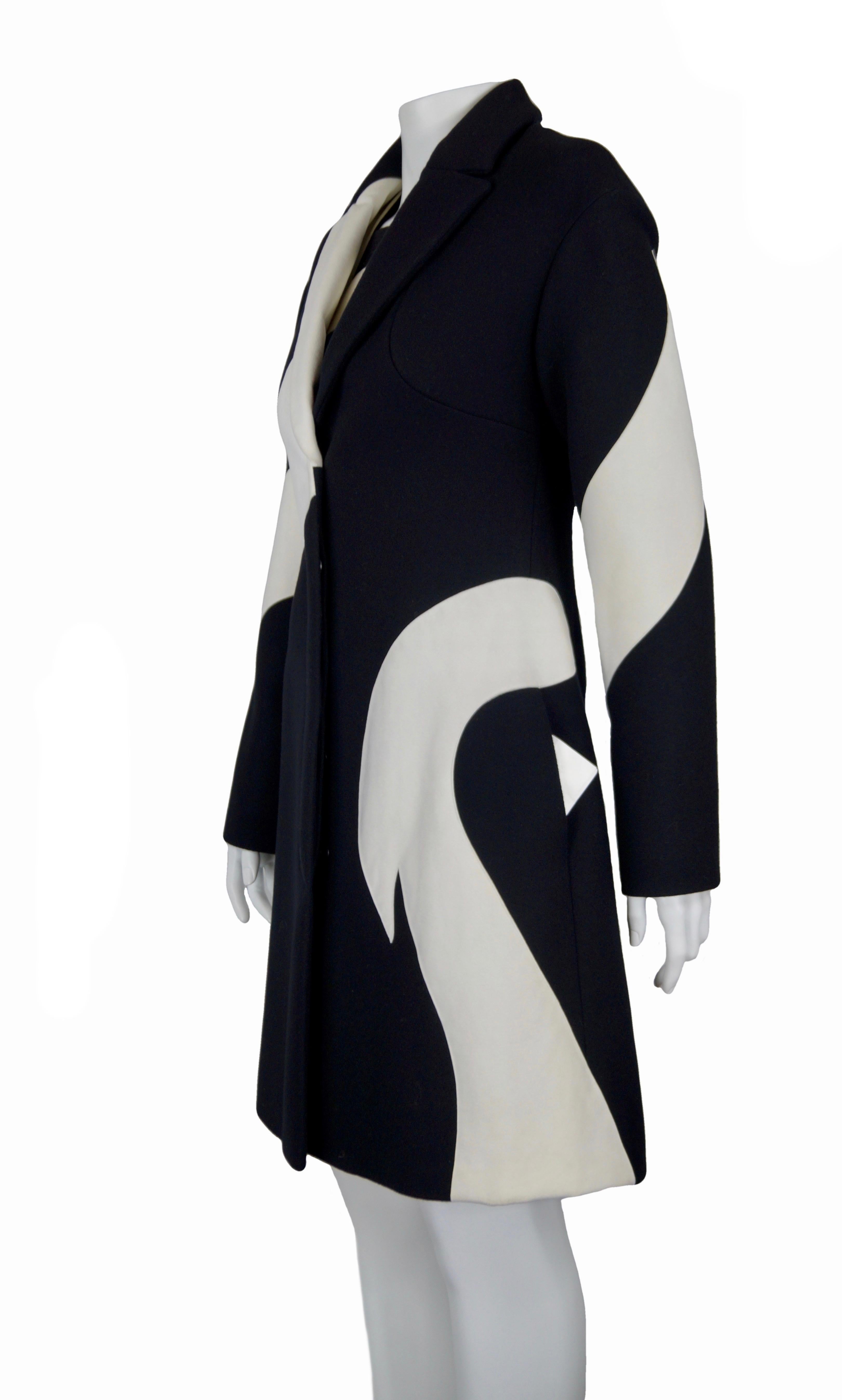 Women's VERSACE coat and dress black and white F/W 2011 For Sale