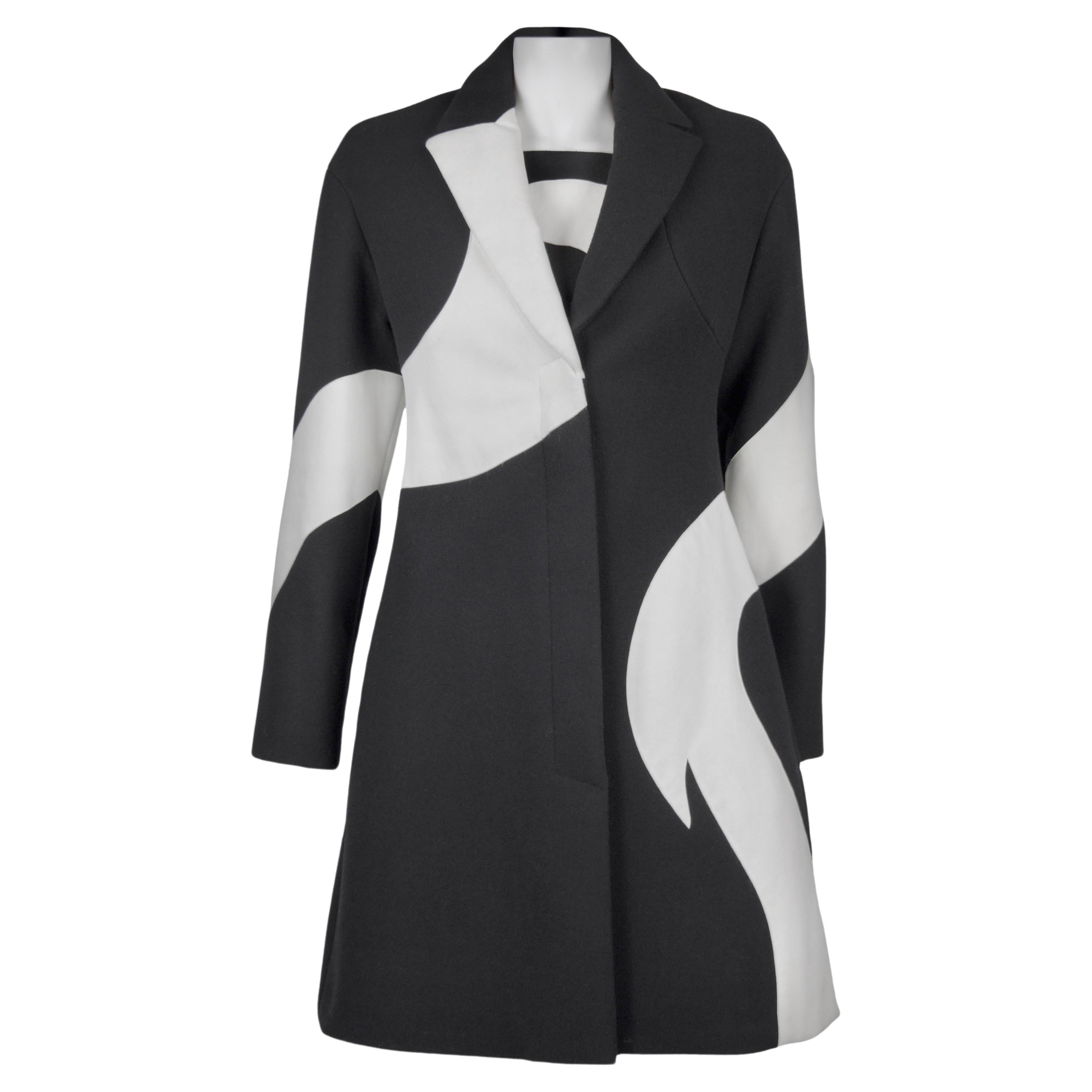 VERSACE coat and dress black and white F/W 2011 For Sale