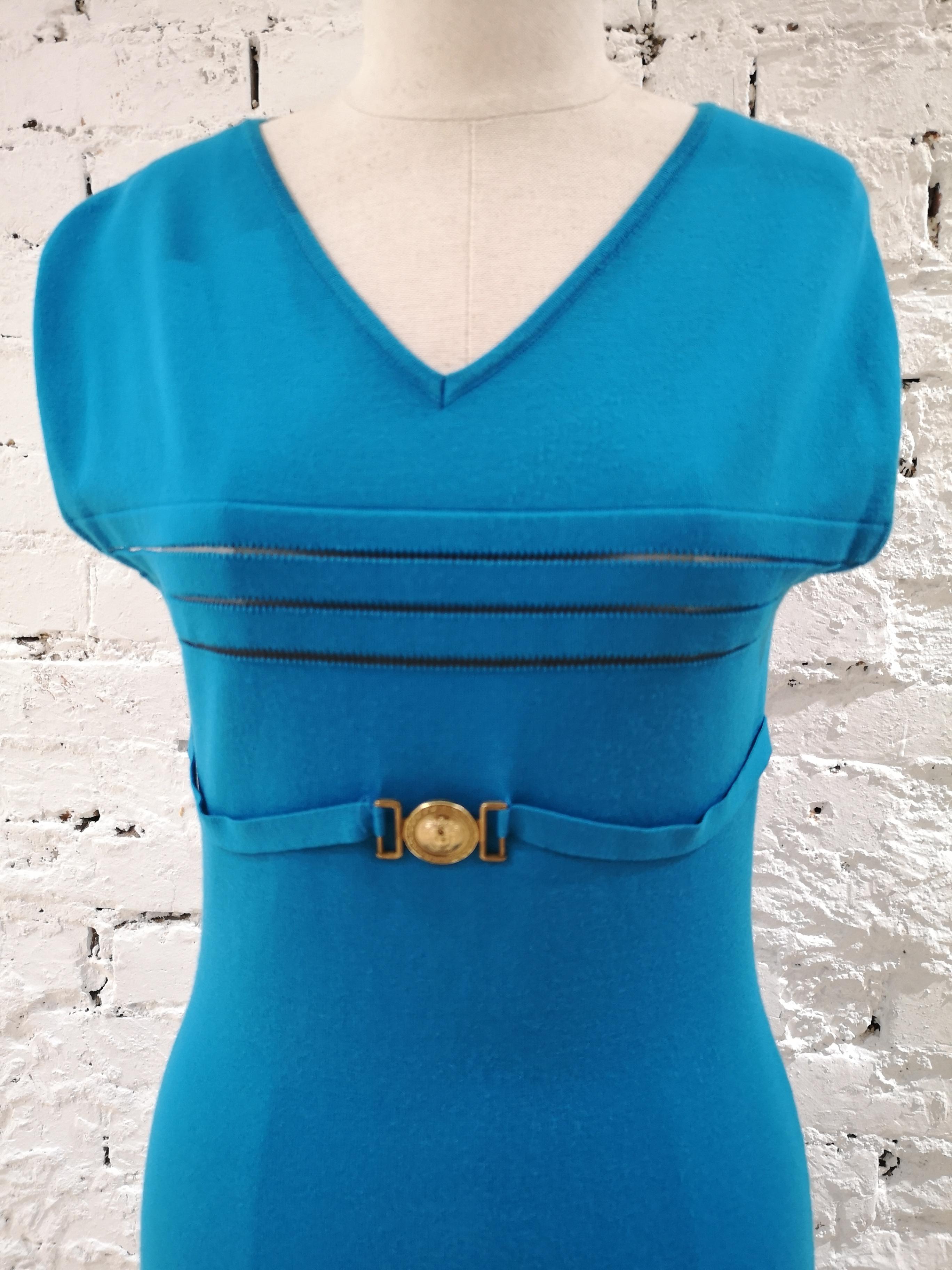 Versace Collecction Blue Dress NWOT 6