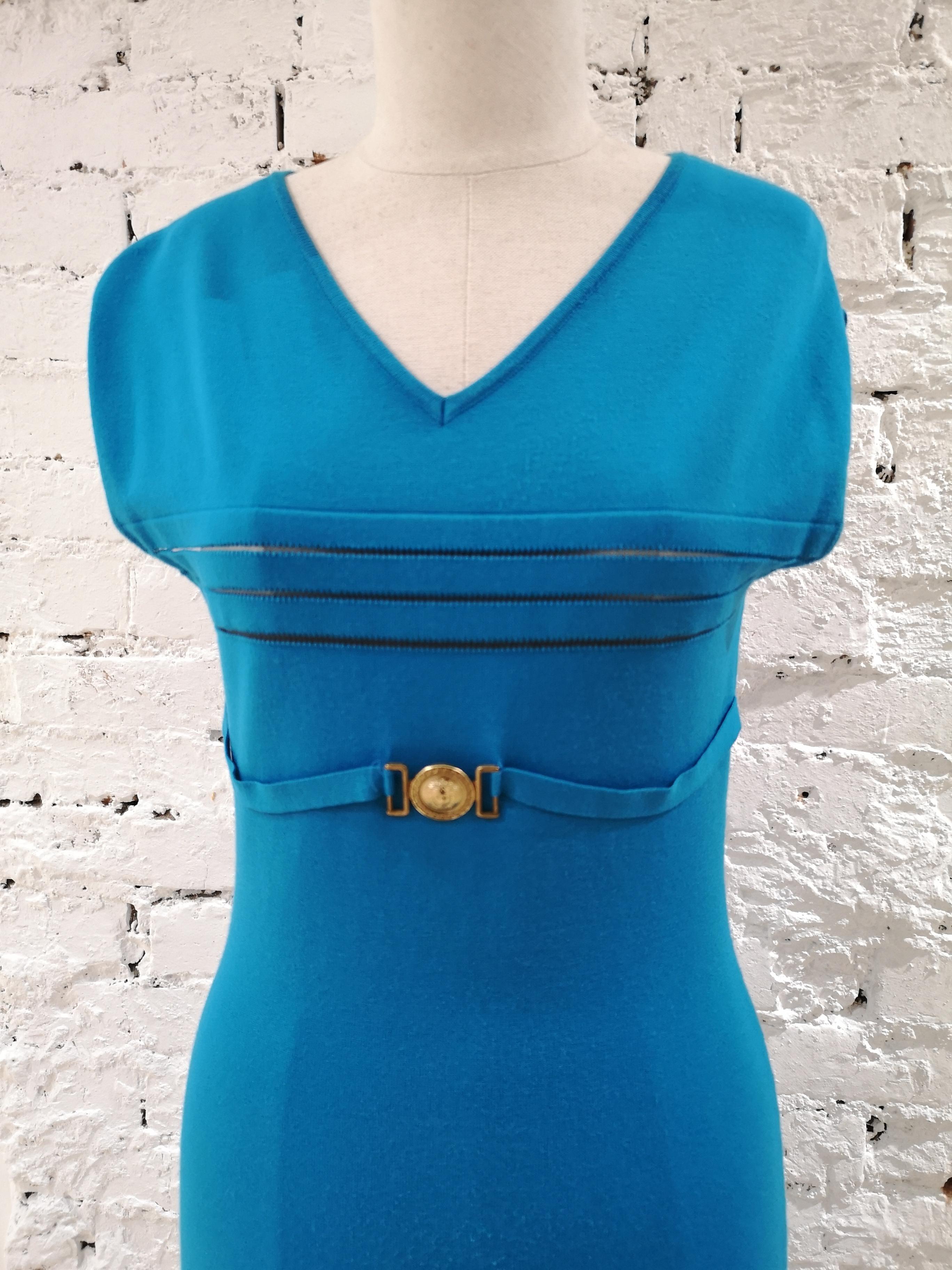 Versace Collecction Blue Dress NWOT 7