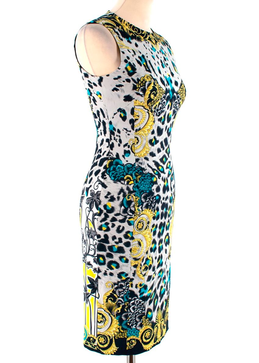 Versace Collection Sleeveless Baroque Leopard Print Mini Dress

- Bold Versace print design 
- Mini length  
- Sleeveless design 
- Ballerina neckline
- Back zip fastening

Made in Bulgaria
Measurements are taken laying flat, seam to seam. 

Chest -