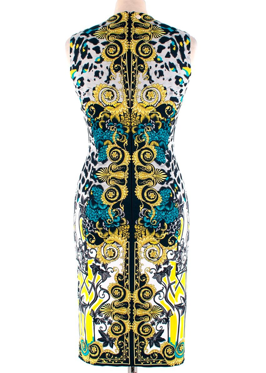 Barockes Kleid mit Leopardenmuster aus der Kollektion von Versace - Größe US2 (Beige)