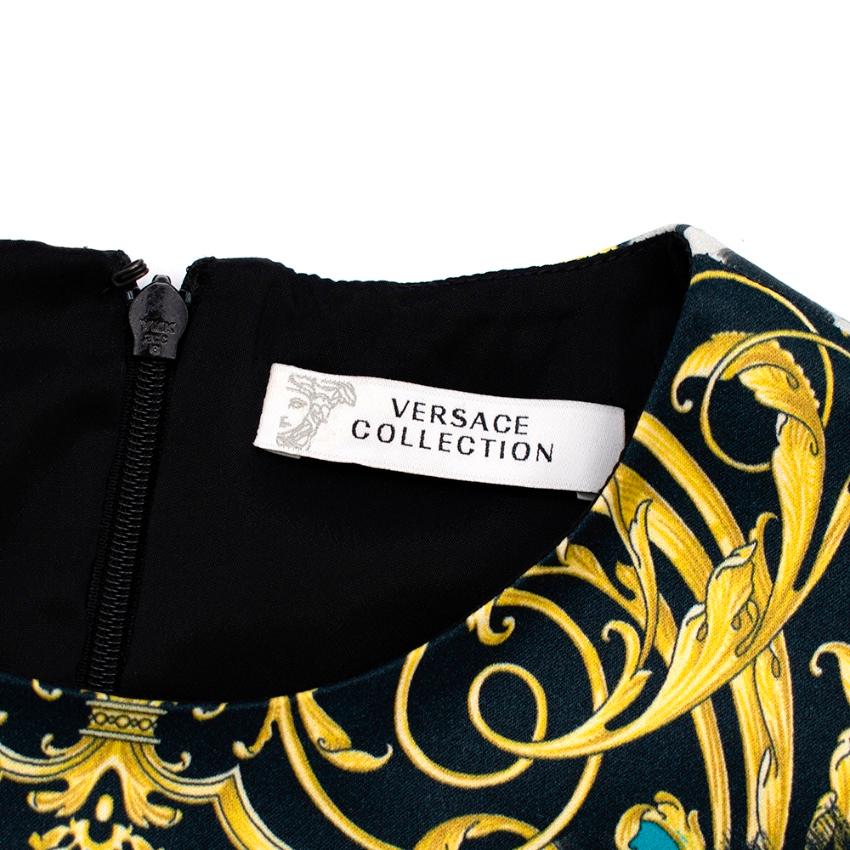 Beige Versace Collection Baroque Leopard Print Dress - Size US2 For Sale