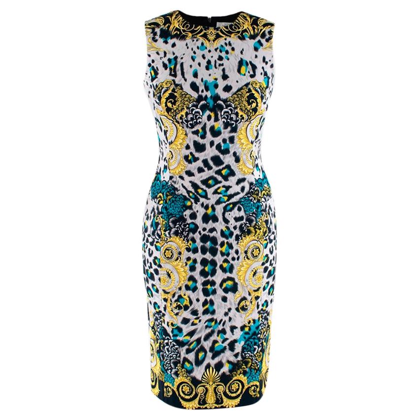 Versace Collection Baroque Leopard Print Dress - Size US2 For Sale