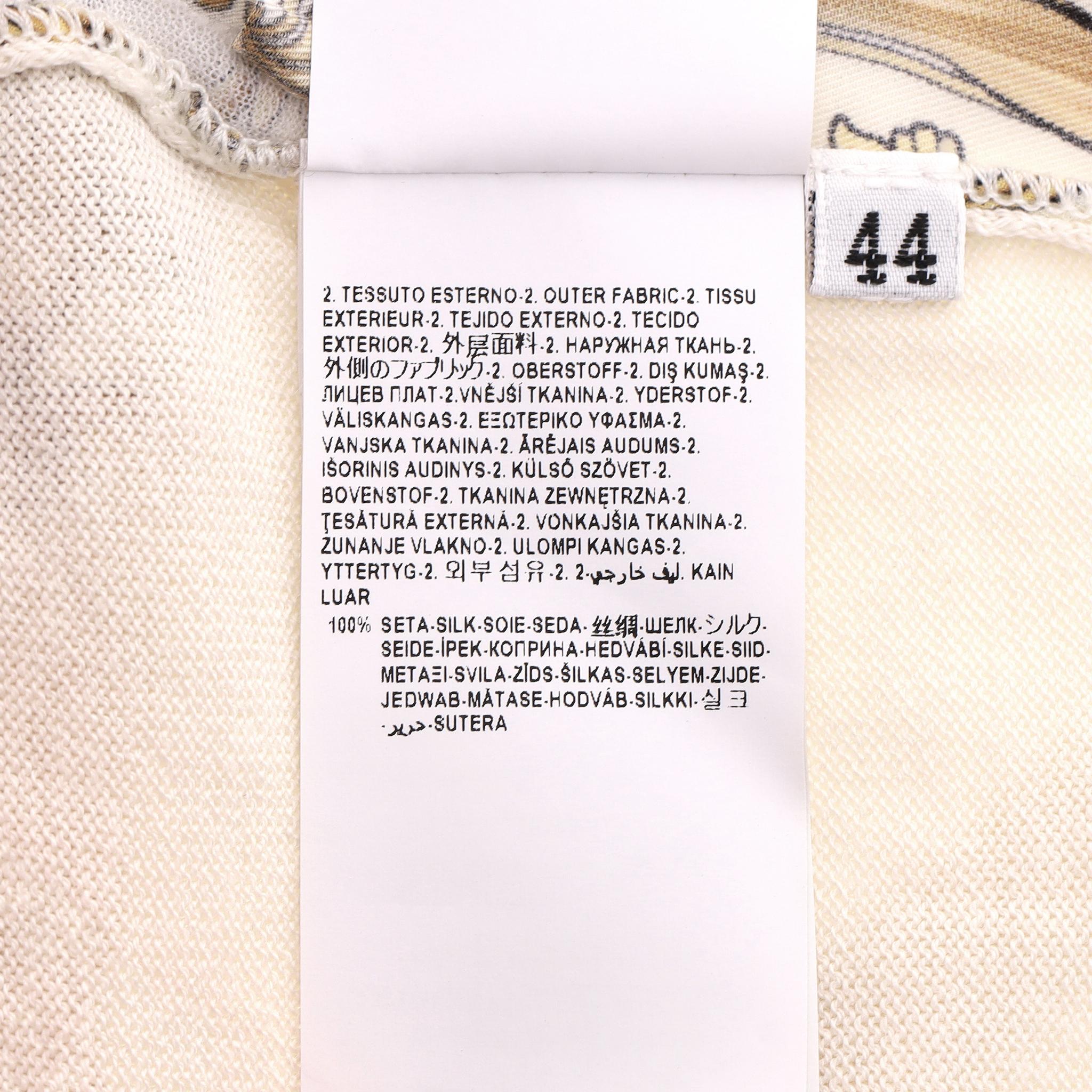 Top in maglia di seta con stampa barocca Versace Collection in vendita 5