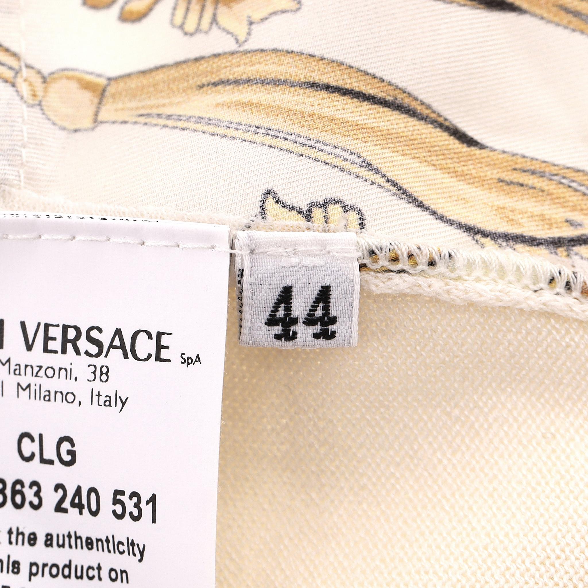 Top in maglia di seta con stampa barocca Versace Collection in vendita 6