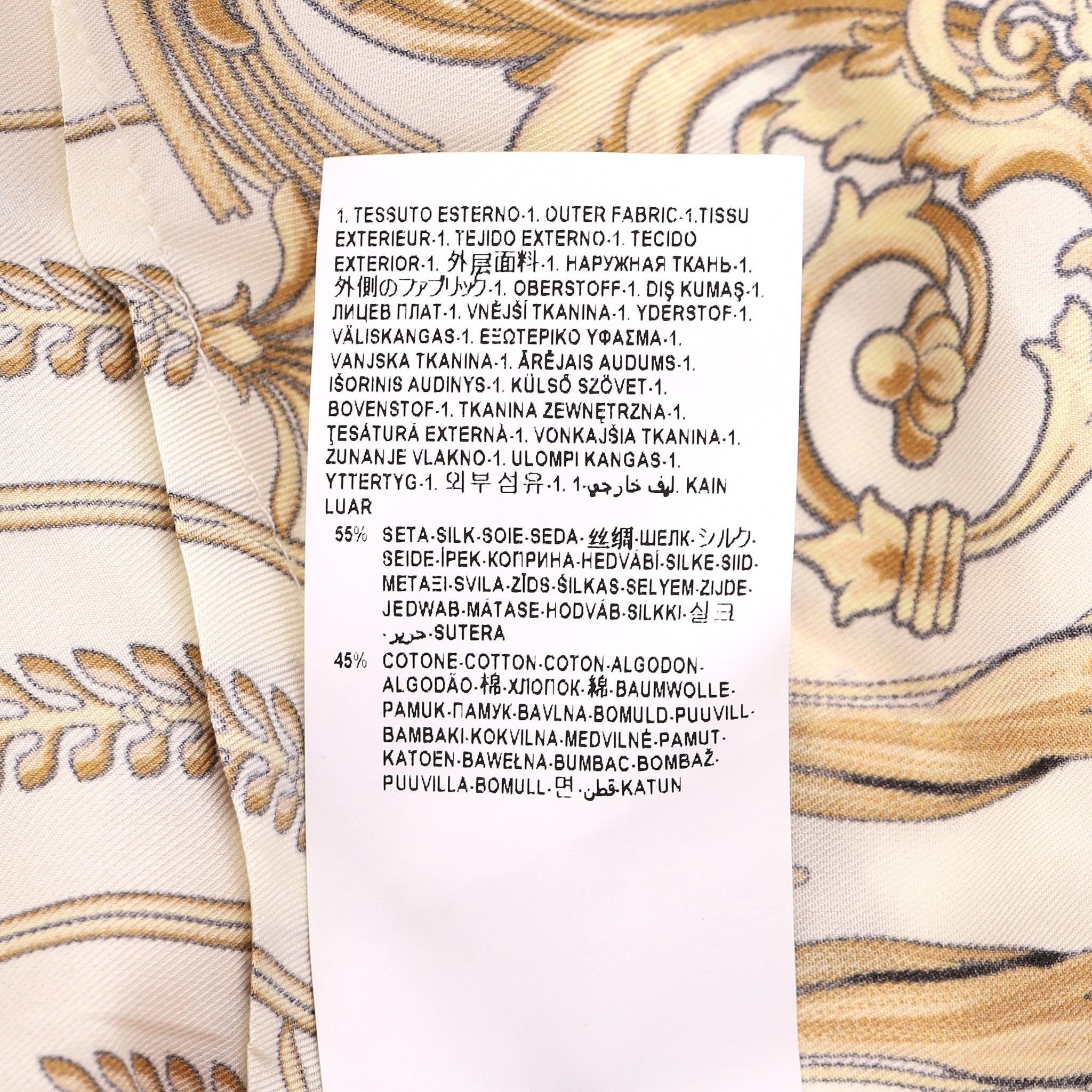 Top in maglia di seta con stampa barocca Versace Collection in vendita 4