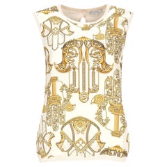 Versace Collection Baroque Print Silk Knitted Top