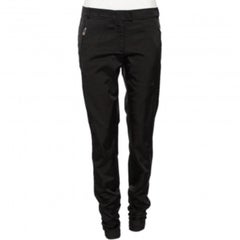 Versace Collection Pantaloni neri in misto cotone con orlo increspato M. I.