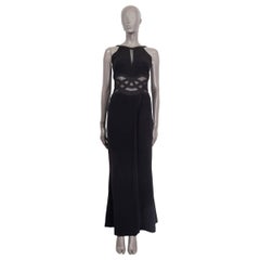 VERSACE COLLECTION black cotton CUT OUT EVENING GOWN Maxi Dress 44 L