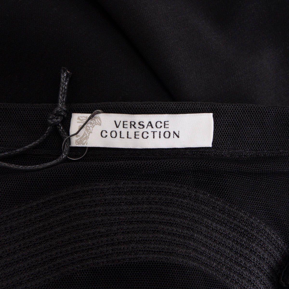 VERSACE COLLECTION black cotton CUT OUT EVENING GOWN Maxi Dress 44 L 1