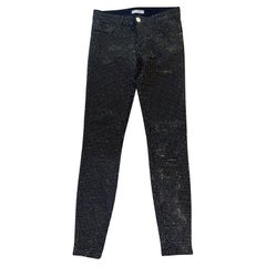 Versace Collection Pantaloni con cristalli neri taglia S/26/40