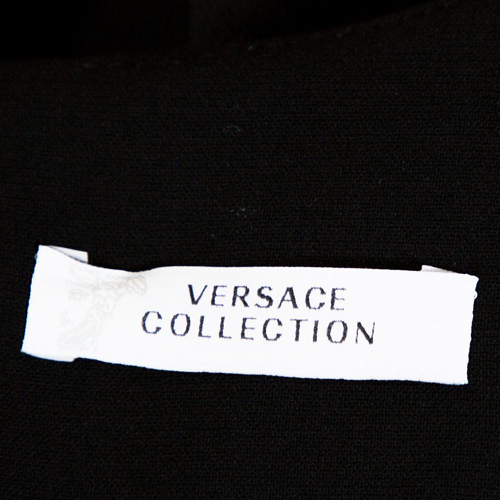 Versace Collection Black Knit Shoulder Zip Detail Sleeveless Dress M In Excellent Condition In Dubai, Al Qouz 2