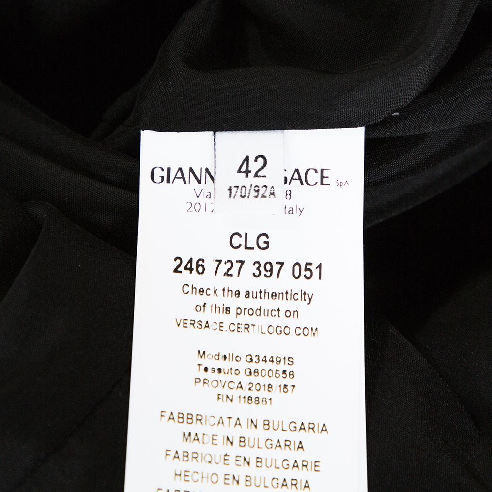 Versace Collection Black Knit Shoulder Zip Detail Sleeveless Dress M 2