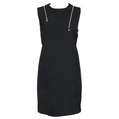 Versace Collection Black Knit Shoulder Zip Detail Sleeveless Dress M