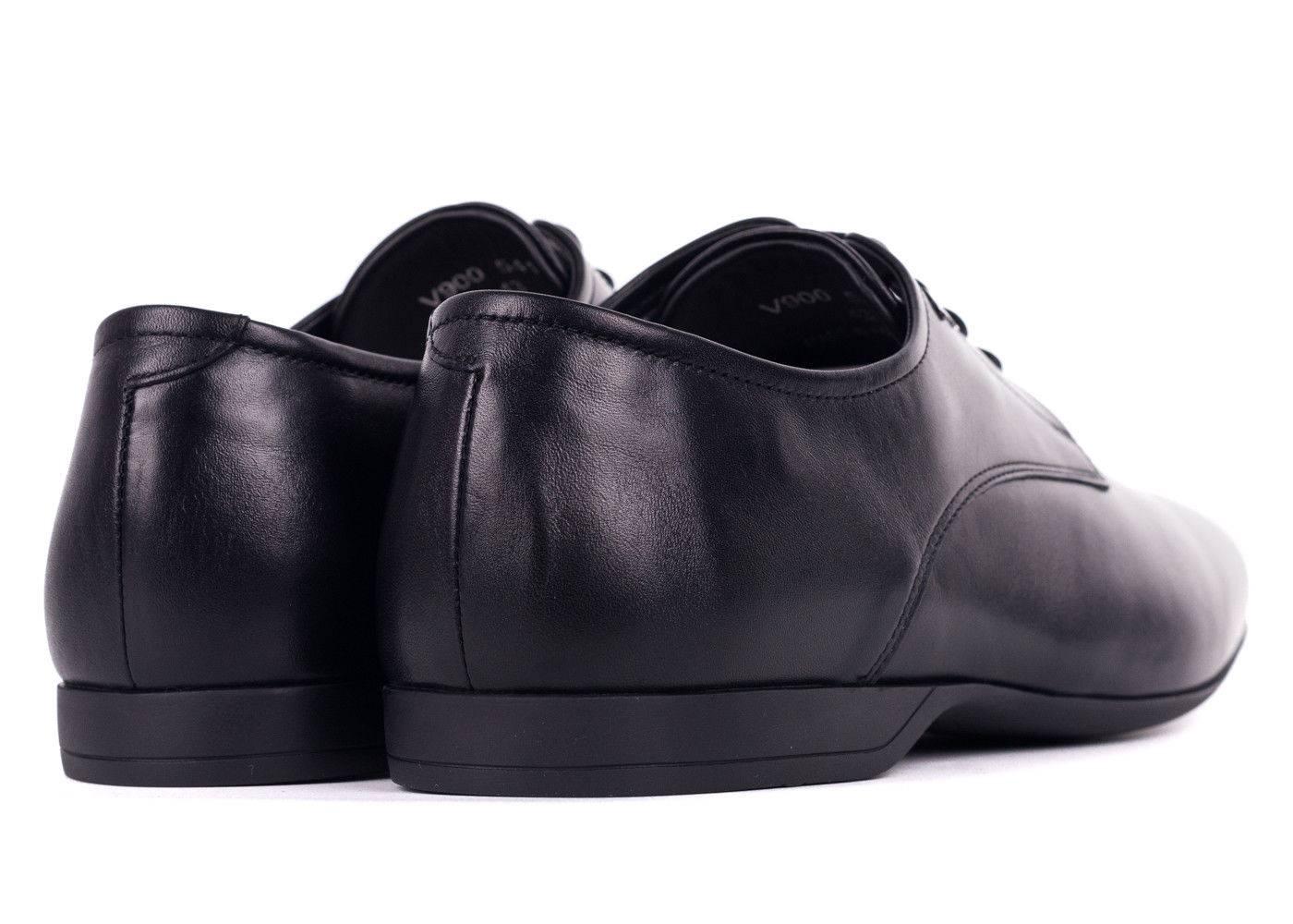 Versace Collection Black Leather Lace Up Derby Shoes In New Condition For Sale In Brooklyn, NY