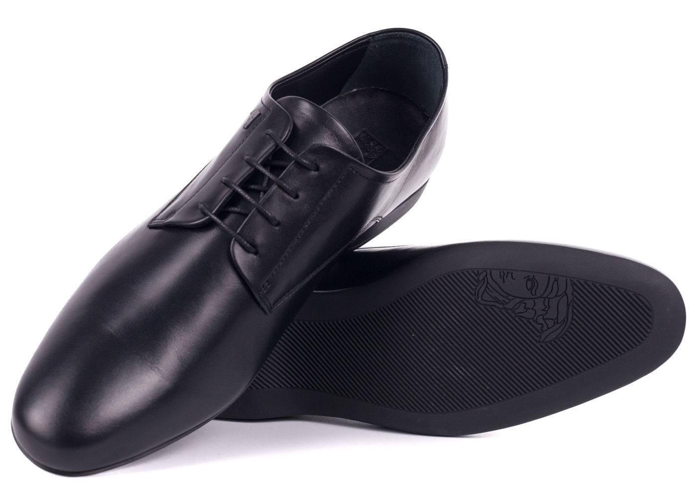 Women's or Men's Versace Collection Black Leather Lace Up Derby Shoes For Sale