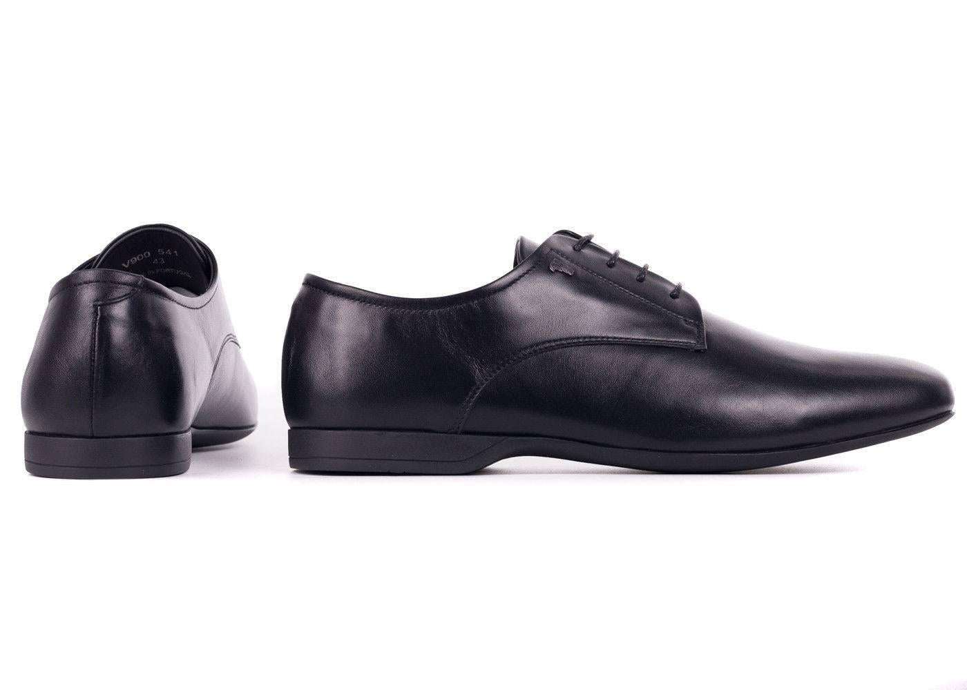 Versace Collection Black Leather Lace Up Derby Shoes For Sale 1