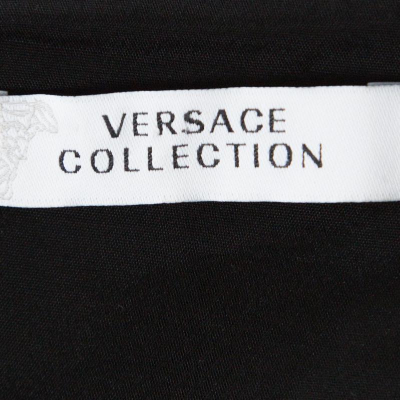 Women's Versace Collection Black Mechanic Print Stretch Paneled Sheath Dress M