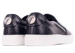 Versace Collection Black Men's Star Engraved Slip On Sneakers