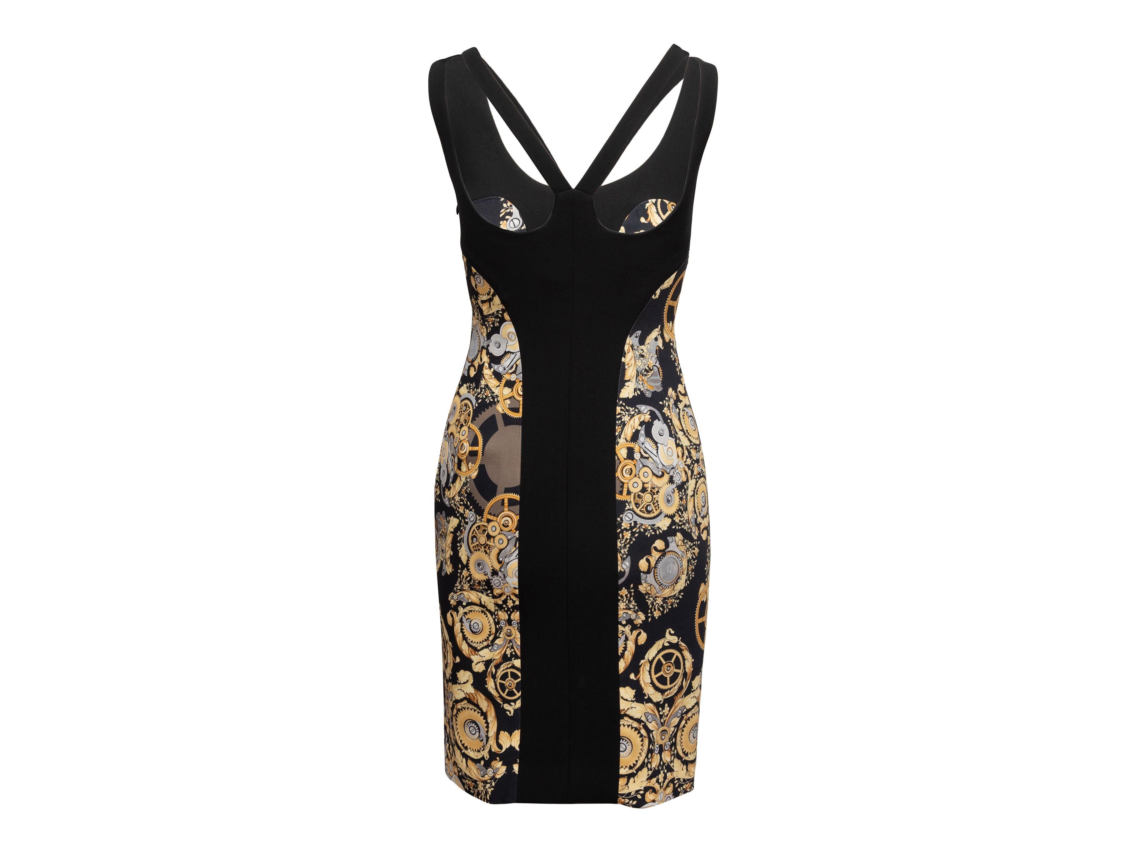 Versace Collection Black & Multicolor Printed Sleeveless Dress 1