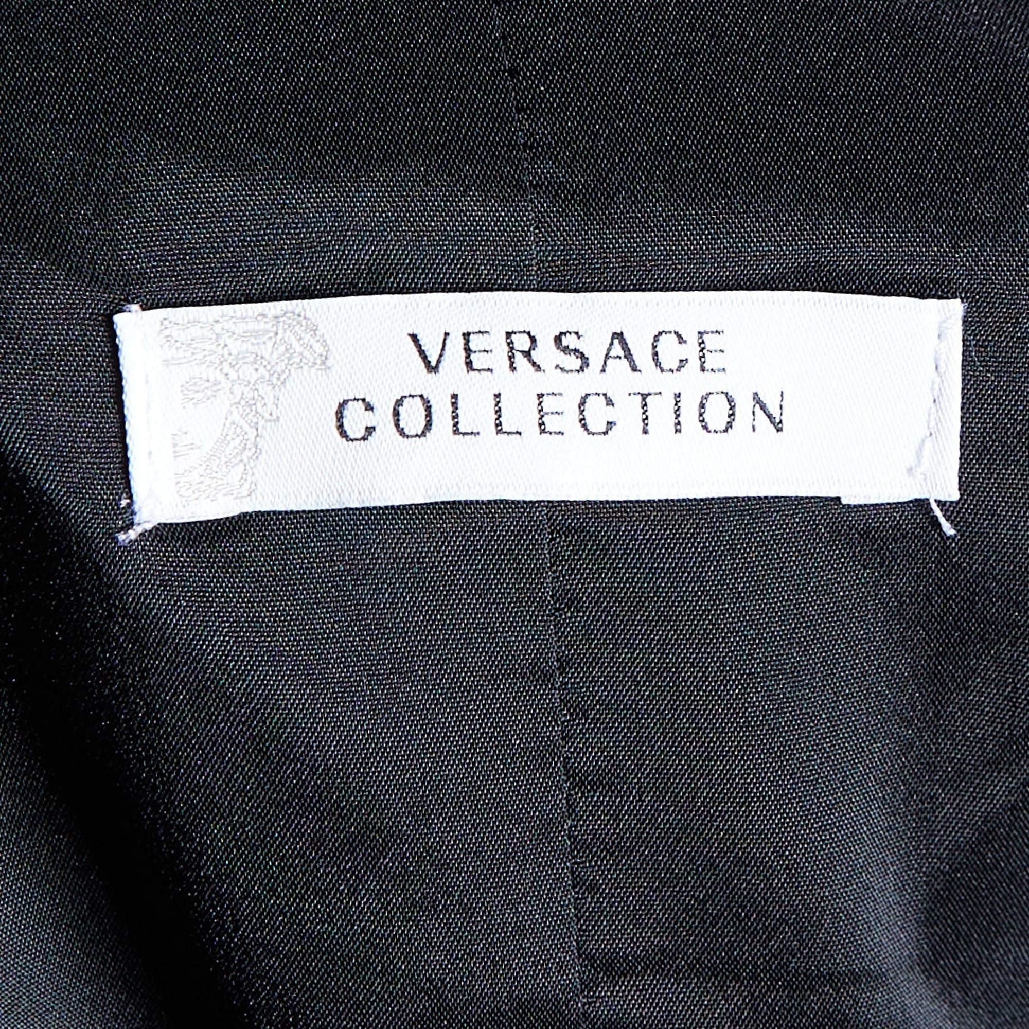 Versace Collection Black Printed Crepe Sleeveless Sheath Dress M In Good Condition In Dubai, Al Qouz 2