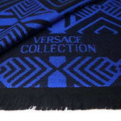 Versace Collection Black & Royal Blue Mens Scarf ISC40R1WIT02856I4071