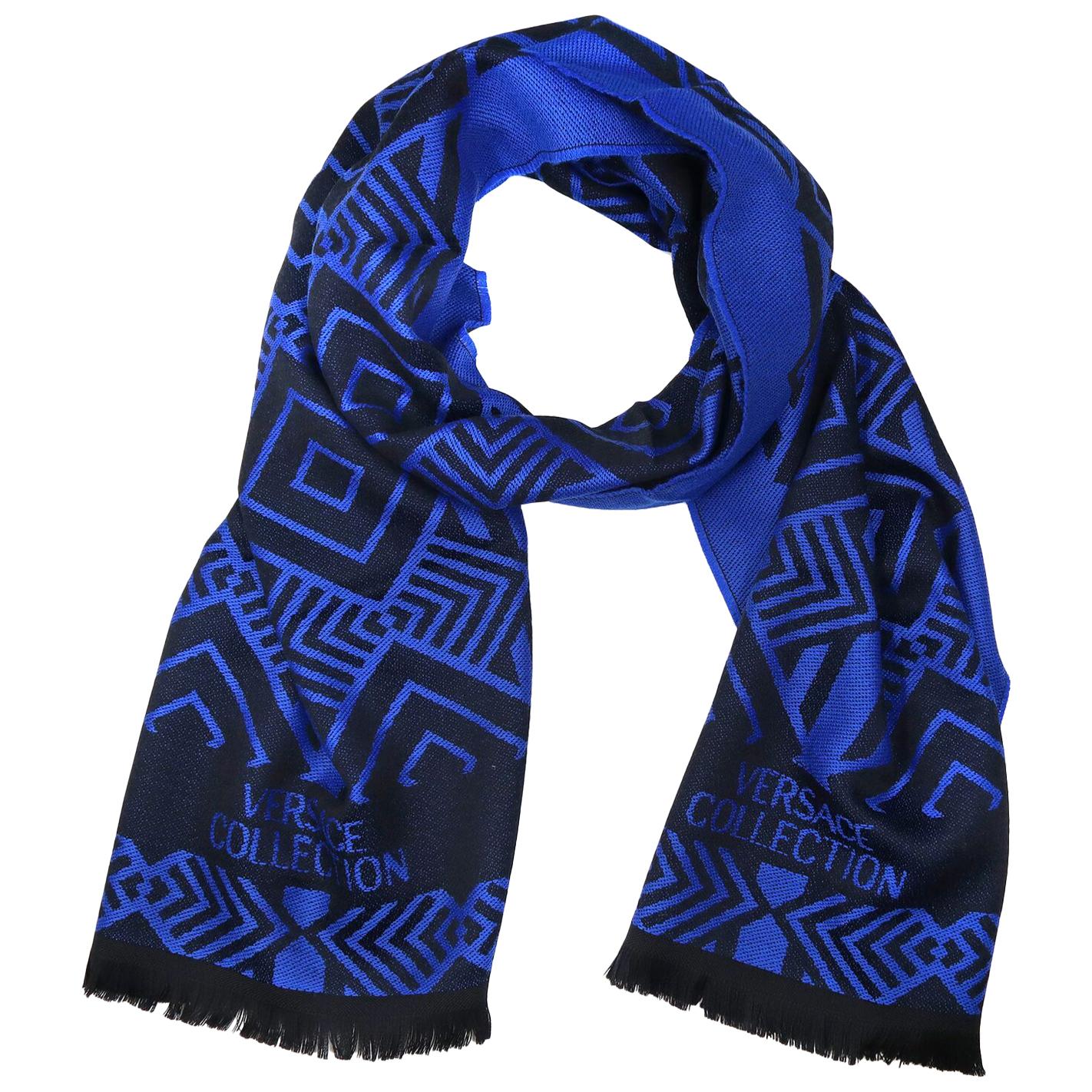 Versace Collection Black & Royal Blue Mens Scarf ISC40R1WIT02856I4071