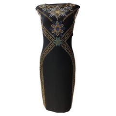 Versace Collection black stones dress