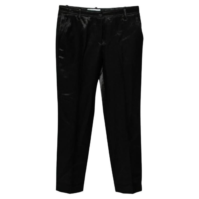 Versace Collection Schwarze Hose aus strukturierter Wolle S im Angebot