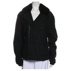 Versace Collection Black Wool Coat (US16, IT52)