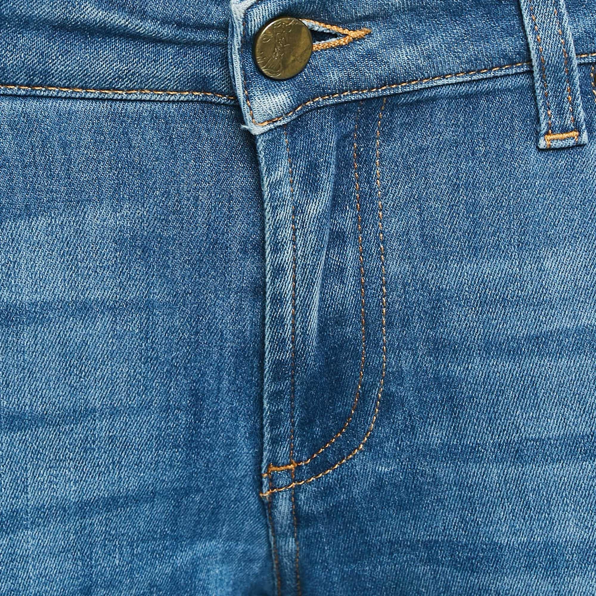 Versace Collection Blue Embellished Denim Jeans M Waist 30