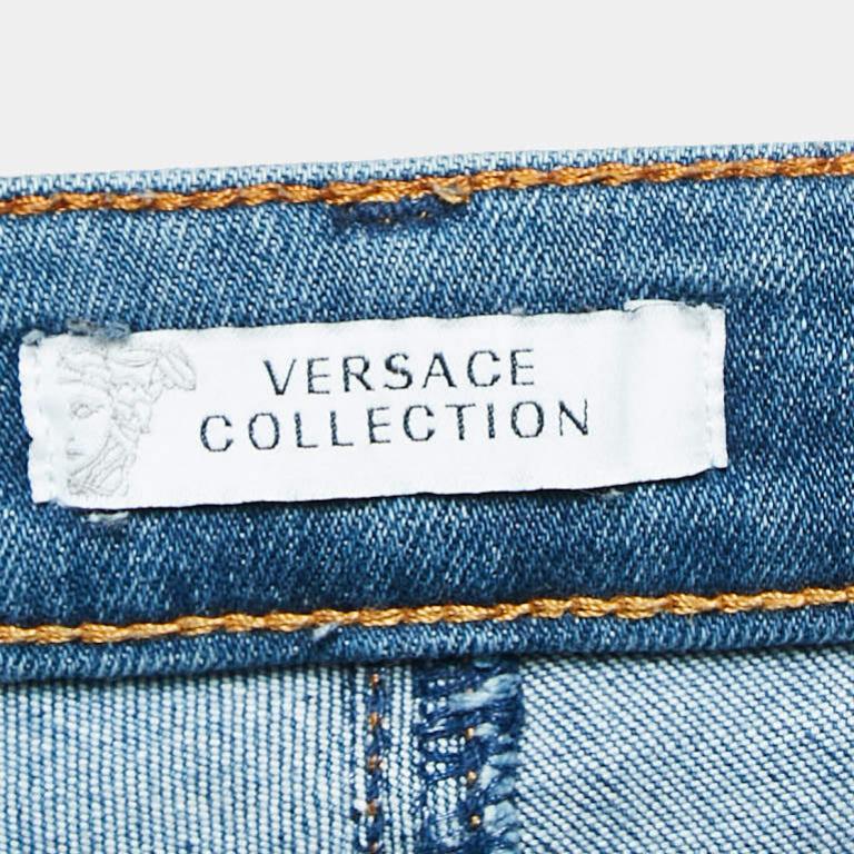 Women's Versace Collection Blue Embellished Denim Jeans M Waist 30
