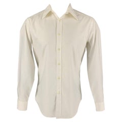 VERSACE COLLECTION City - Camicia a maniche lunghe in cotone e poliestere testurizzato bianco taglia S. S. White