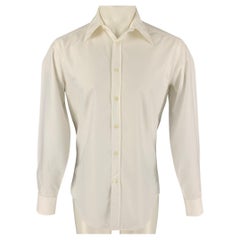 VERSACE COLLECTION City Size S White Textured Cotton Polyester Long Sleeve Shirt