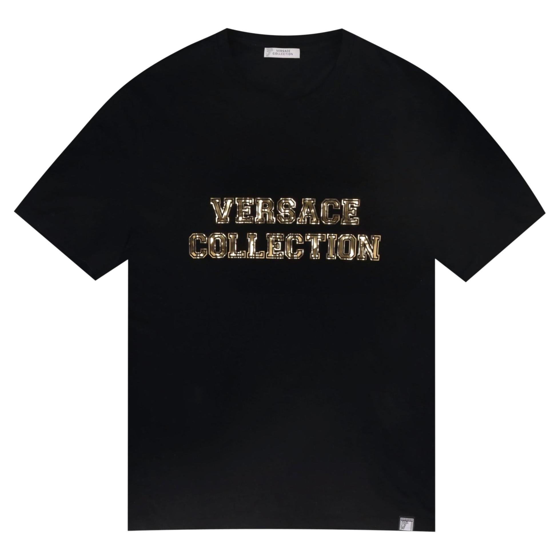 Versace Collection Cotton Logo T-Shirt For Sale