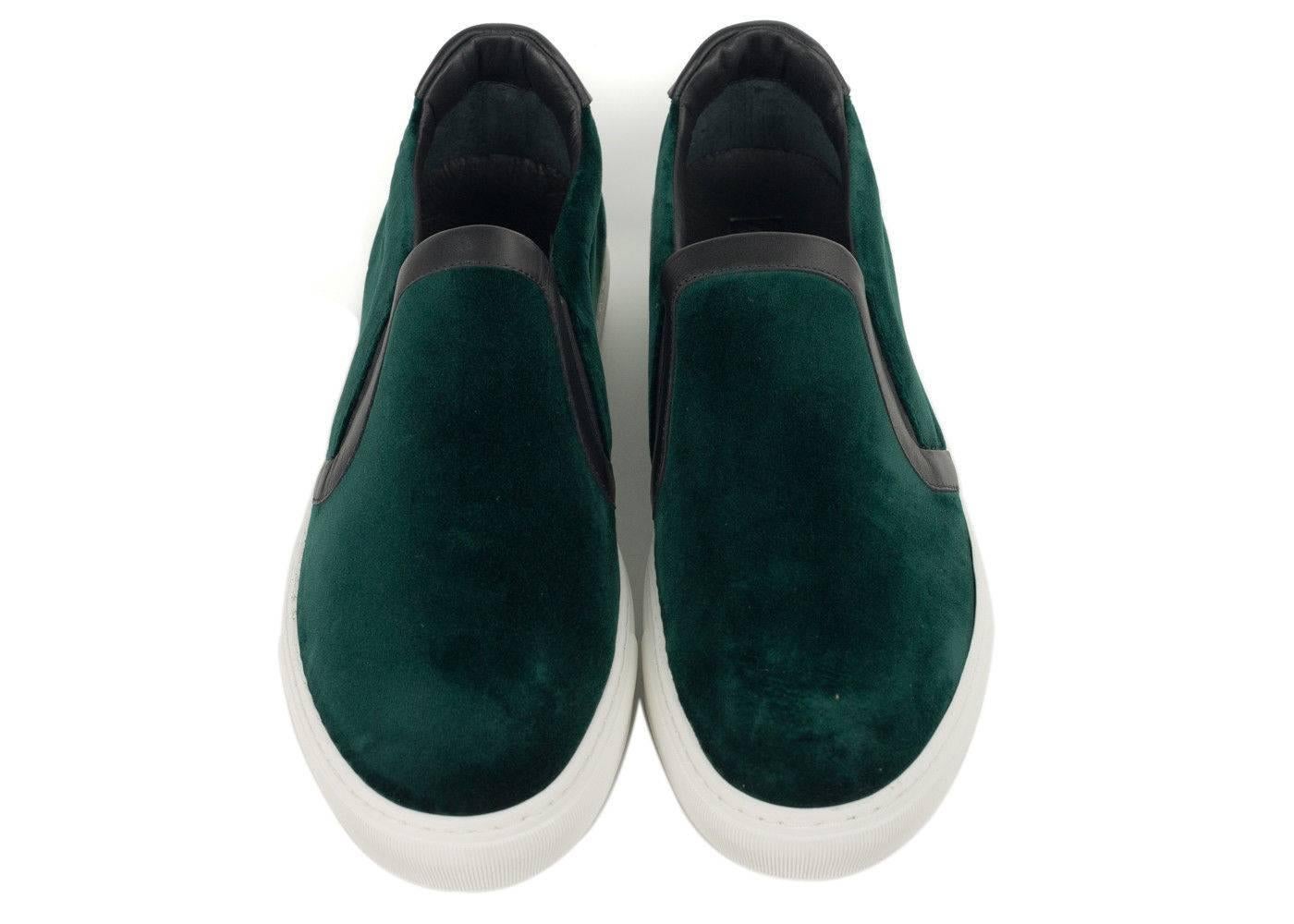 green velvet sneakers
