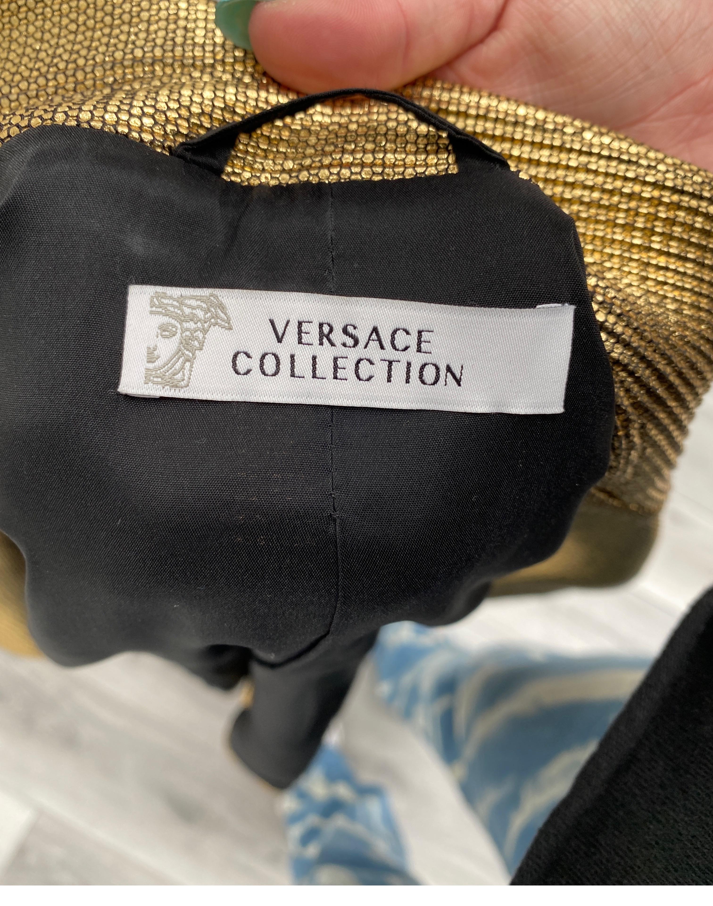 Brown Versace Collection Gold Blazer