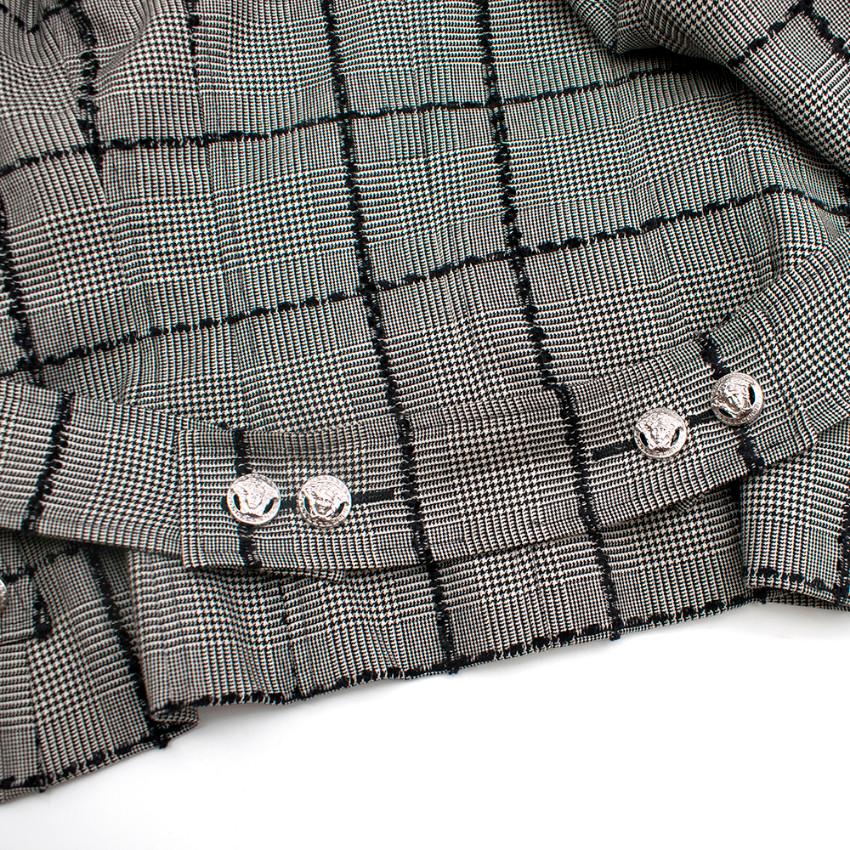 Versace Collection Houndstooth Tweed Trim Tailored Jacket XS 38  1