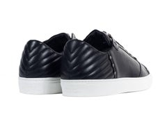 Versace Collection Men Black Metal Rivet Leather Low Top Sneakers