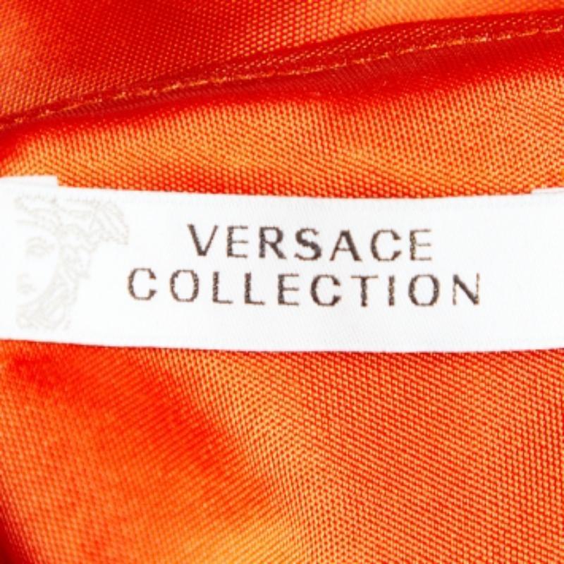 Gris The Collective Versace Collection - Top en jersey et soie imprimé multicolore à ourlet haut S en vente