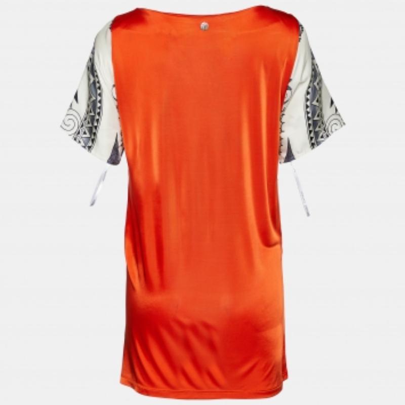 The Collective Versace Collection - Top en jersey et soie imprimé multicolore à ourlet haut S Pour femmes en vente
