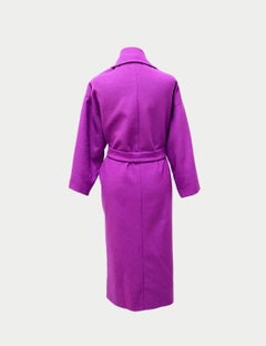 Versace Collection Purple Wool Belted Wrap Coat - EU 38