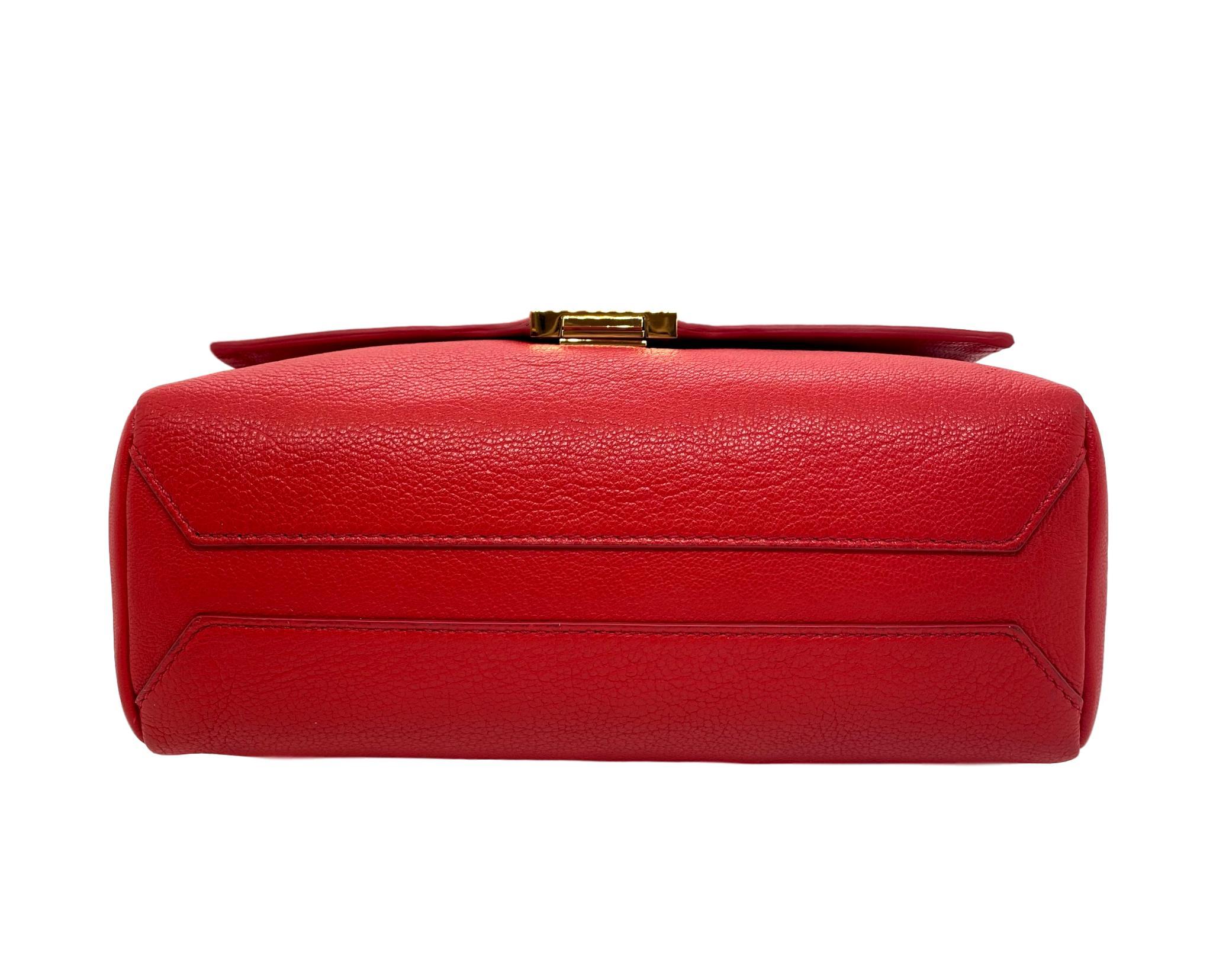 Versace Collection Red Fold-Over Leather Crossbody Bag 3