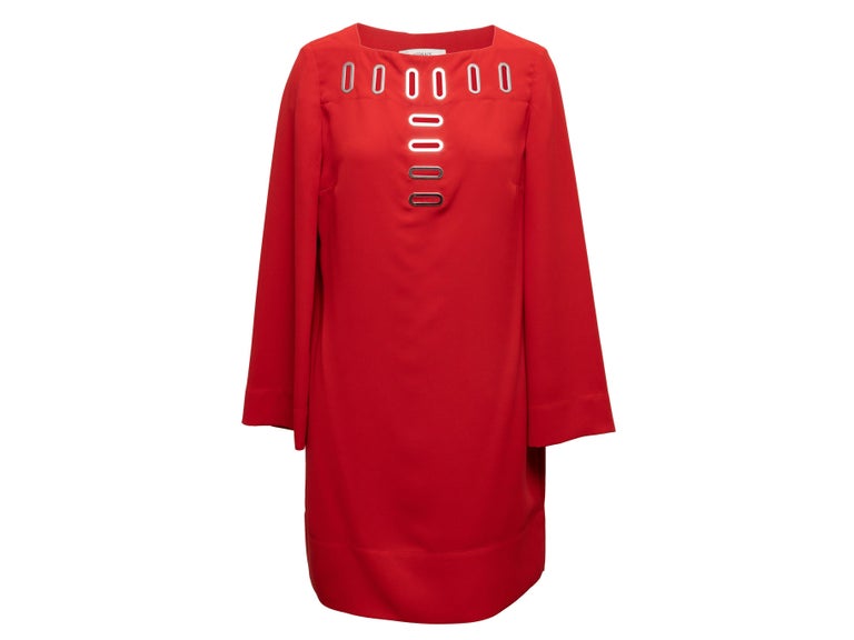 Versace Collection Red Long Sleeve Mini Dress 1