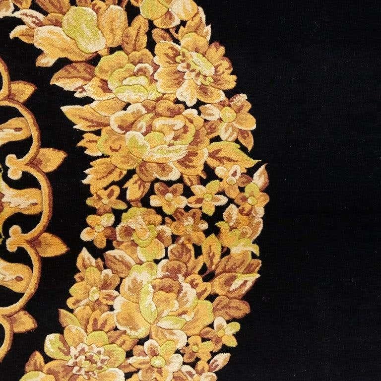 Alfombra Versace Collection Petit Barocco Nero Negro Oro, 1980 en venta 2